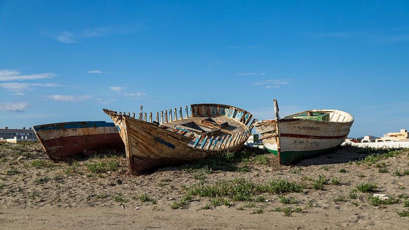 These old fishing boats are &quot;sailed out&quot;, no longer worthy of spacious sails by Marjolein Zijlstra