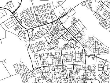 Carte de Spijkenisse en noir et blanc sur Map Art Studio