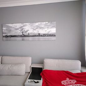 Customer photo: Antwerp Skyline monochrome by Maarten Visser, on canvas