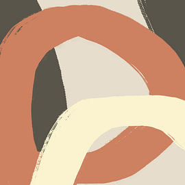 Minimalist Shapes in Earthy Pastels no. 4 by Abstract Minimalist Art