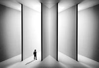 The man in futuristic setting