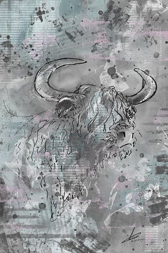 Highlander écossais - gris rose bleu - 4 de 4 debout sur Emiel de Lange