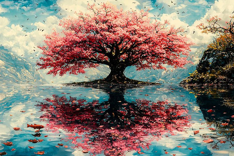 Flowering tree with reflection by Imperial Art House