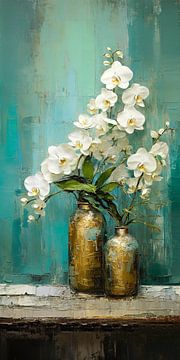 Rustikaler Charme (Orchidee auf Vase) von Color Square