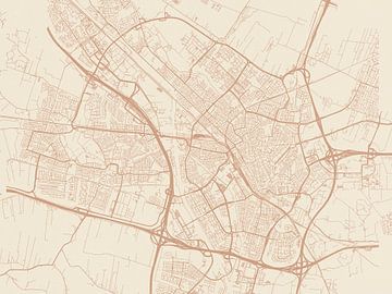 Kaart van Utrecht in Terracotta van Map Art Studio
