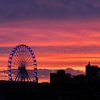 Panorama silhouet van Noordwijk vlak na kleurrijke zonsondergang van Yanuschka | Fotografie Noordwijk
