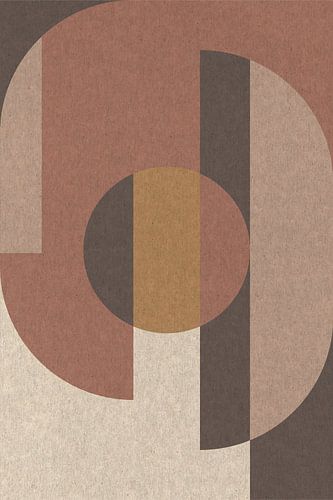 Retro Geometric Shapes in Earth tones no. 9 by Dina Dankers