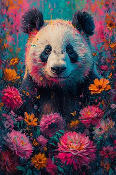 Panda floral sur haroulita