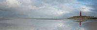 Vuurtoren en strand op Texel - panorama par Art Wittingen Aperçu