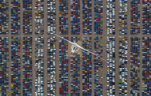 Abstracte lijnen van een parkeerplaats