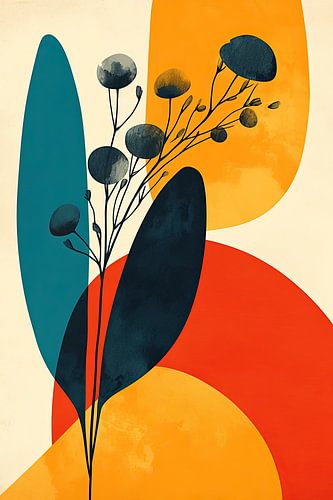 Peinture abstraite de plantes