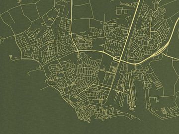 Kaart van Vlissingen in Groen Goud van Map Art Studio