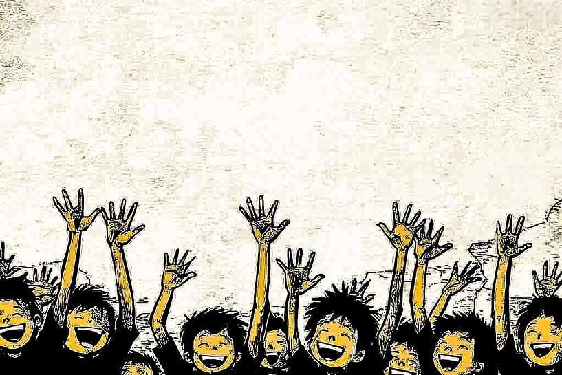 Lächelnde Kinder mit Energie von Art & Soul Creations