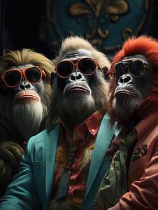 Drei imposante Gorillas's