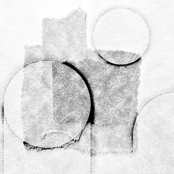 Gentle Minimalism in Circle Shapes Grey by Mad Dog Art