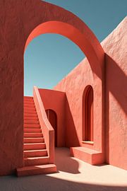 Symétrie en terre cuite – Architecture méditerranéenne minimaliste