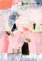Perzik groene abstracte compositie