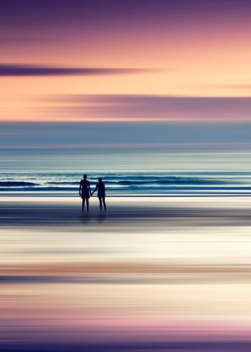 Die Magie Teilen - Paar am Strand bei Sonnenuntergang von Dirk Wüstenhagen
