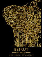 Beirut Libanon Straßen Karte