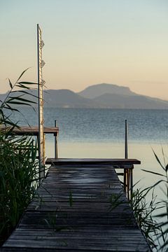 Weg naar het Balatonmeer in Hongarije. Zuidkant bij Balatonfenyves in de avond van Daniel Pahmeier