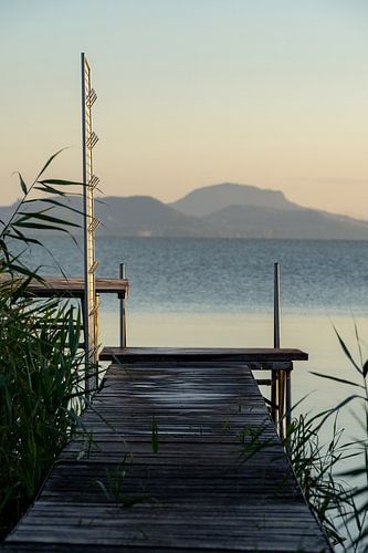 Way to Balaton Lake Balaton in Hungary. South side near Balatonfenyves in the evening