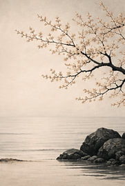Delicate Blossoms by the Sea by KijkKunst