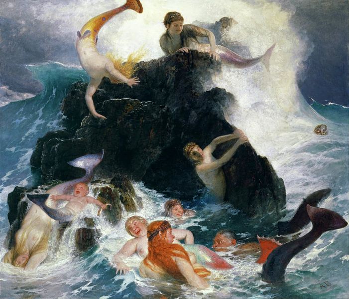 Arnold Bocklin,The Game of the Nereides by finemasterpiece