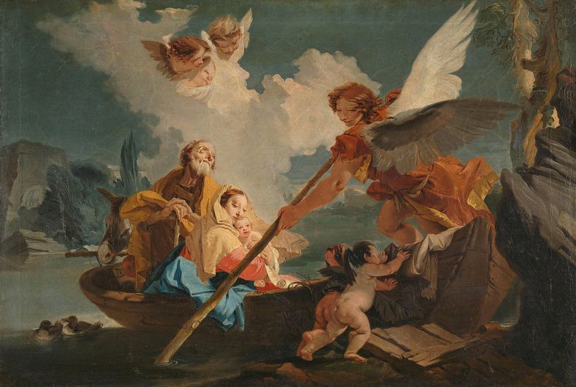La fuite vers l'Égypte, Giovanni Battista Tiepolo par Des maîtres magistraux