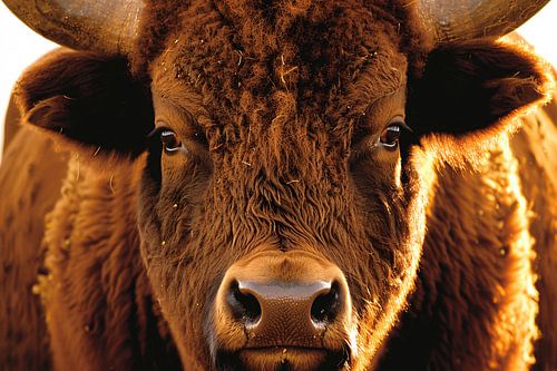 Close-up portret van een majestueuze bison