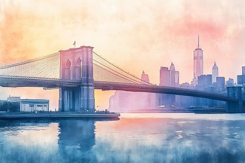 Morgenlicht über der Brooklyn Bridge