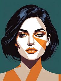 Pop Art Woman Portrait Abstract Geometric Art by 1xMerch