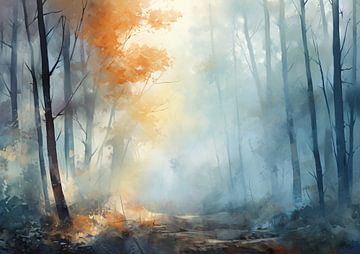 Forest Landscape Art by Abstract Painting