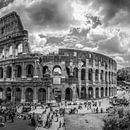 Italien im Quadrat, schwarz-weiß, Rom von Teun Ruijters Miniaturansicht