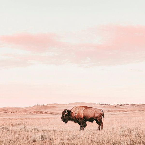 Bison in the landscape by Poster Art Shop