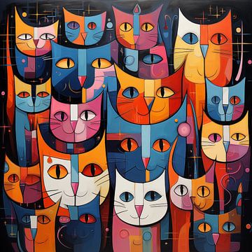 Katten abstract creatief van TheXclusive Art