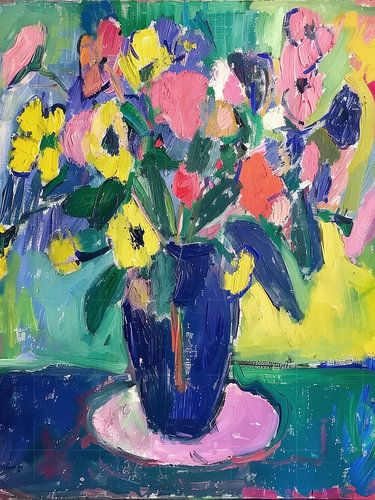 Flowers In A Blue Vase