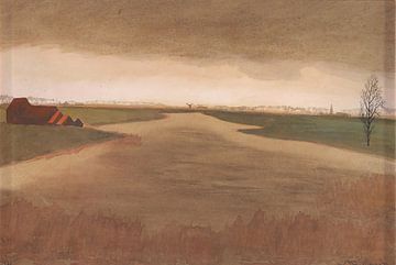 Léon Spilliaert - Landschap - Keignaertbeek bij Zandvoorde (1931) van Peter Balan