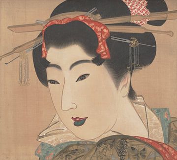 Japanse kunst. Geisha door Mihata Joryu.