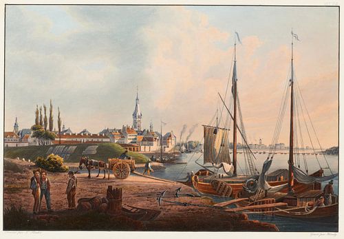 Uitzicht op de stad Düsseldorf vanaf de Academie, Johann Ludwig Bleuler