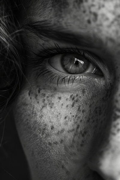 Zwart-witte vrouw van Poster Art Shop