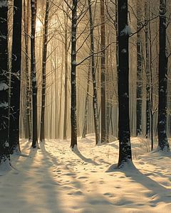 Magisches Licht im Winterwald