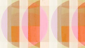 Mid Century Bauhaus Formen Rosa Pfirsich III