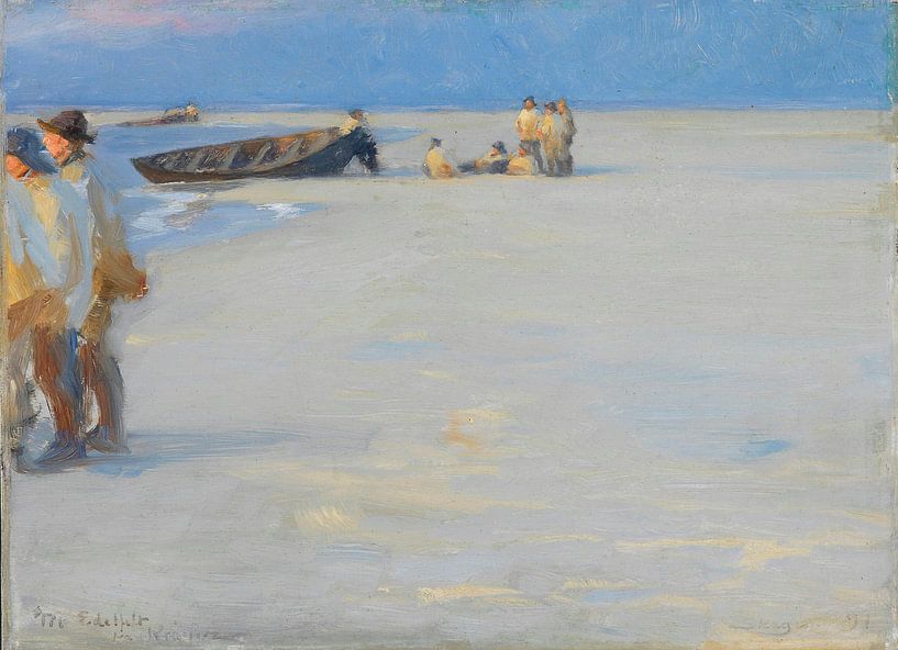 Fischer am Skagen Nordstrand. Sommerabend, Peder Severin Krøyer von Meisterhafte Meister