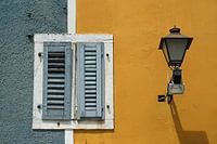 Closed louvres during a warm afternoon in dreamy Rovinj (Istria).