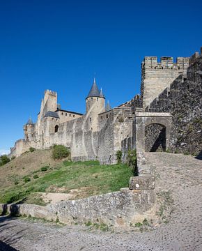Entrance to ancient city of Carcassonne in France by Joost Adriaanse