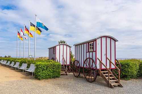 Historische badkoetsen in Bansin op het eiland Usedom