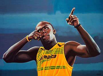 Usain Bolt Schilderij van Paul Meijering