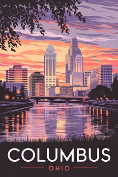 Columbus, Ohio Vintage Reisposter van Poster Art Shop