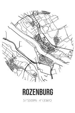 Rozenburg (Zuid-Holland) | Landkaart | Zwart-wit van Rezona