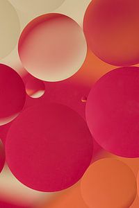 Eyecatcher: Oil drops on water (red, orange, cream)